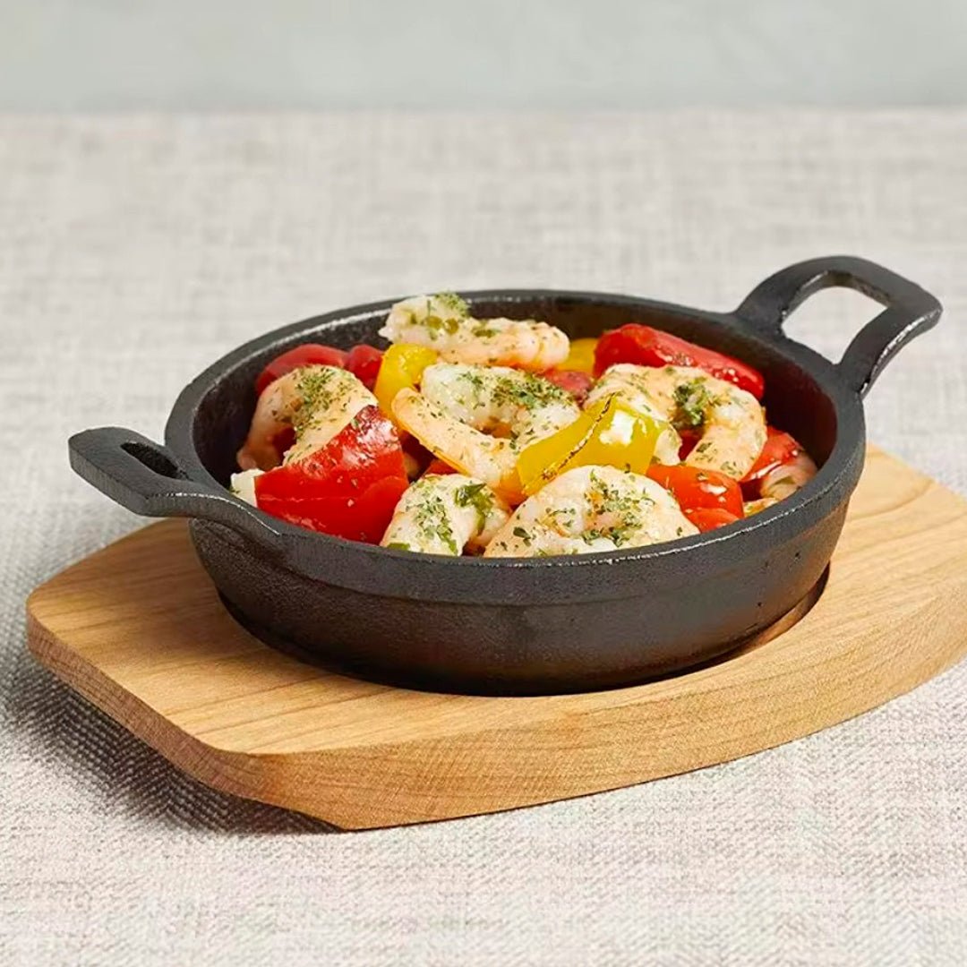 Sarten Provolonera Queso Hierro Fundido Doble Asa 16cm + Tabla - InnovaHome