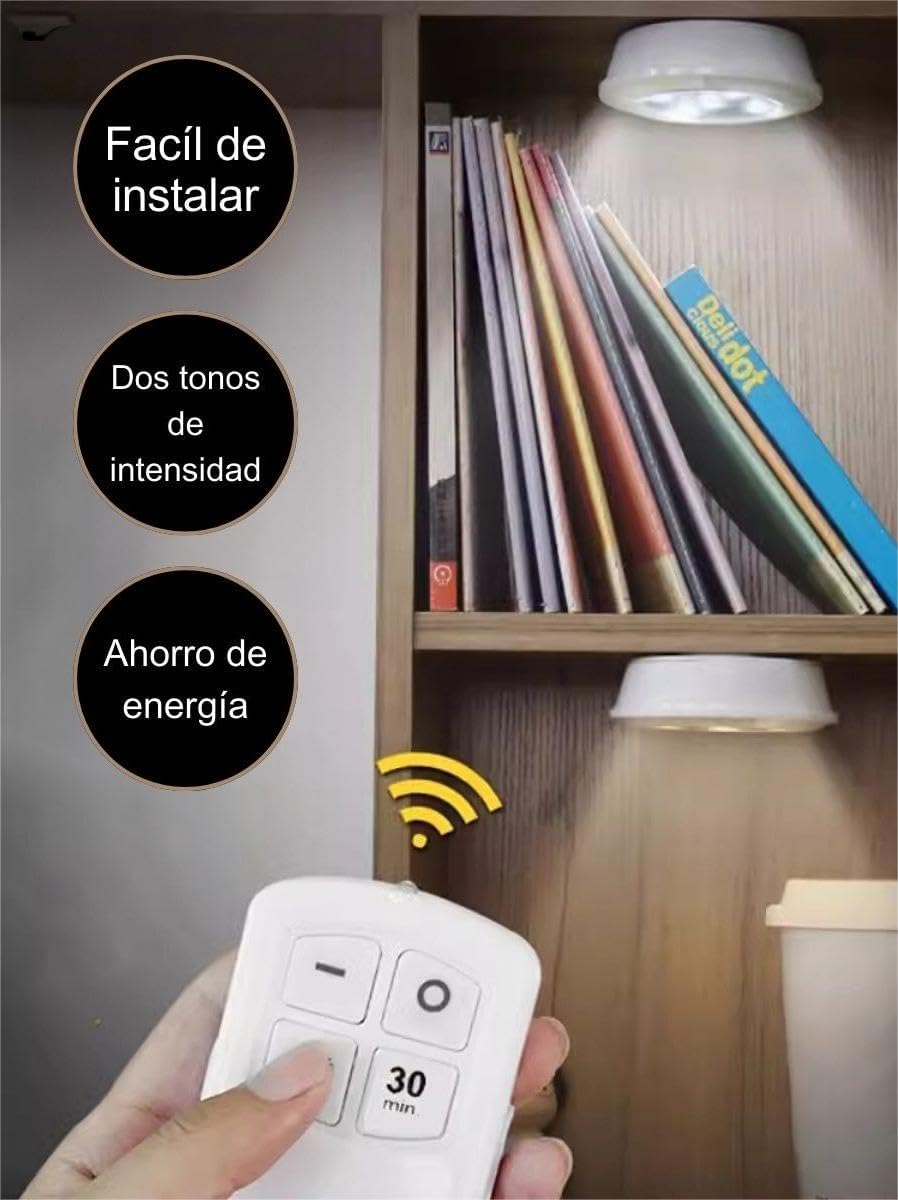 Set 3 Lámparas Adhesivas A Pilas Con Control Remoto - InnovaHome