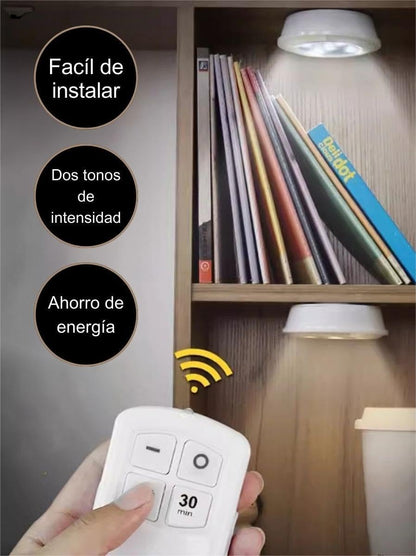Set 3 Lámparas Adhesivas A Pilas Con Control Remoto - InnovaHome