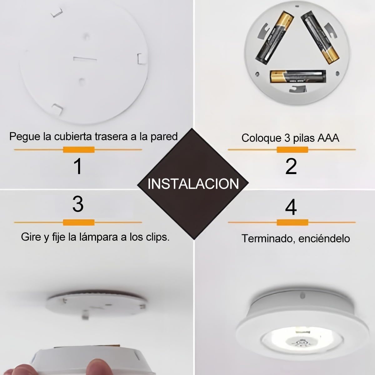 Set 3 Lámparas Adhesivas A Pilas Con Control Remoto - InnovaHome