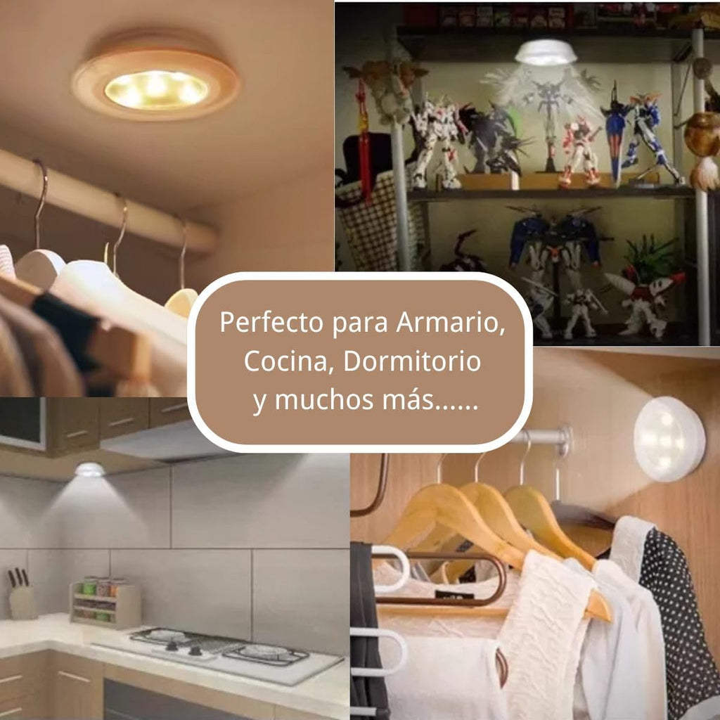 Set 3 Lámparas Adhesivas A Pilas Con Control Remoto - InnovaHome