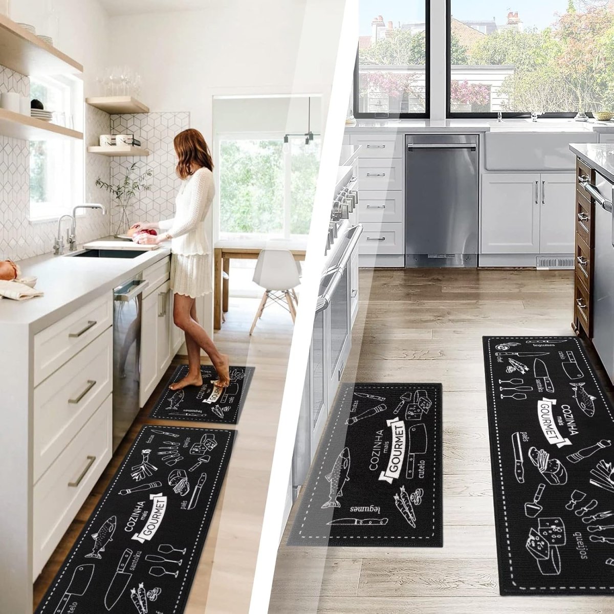 Set de 2 Alfombras de cocina 120x50 80x50cm - InnovaHome