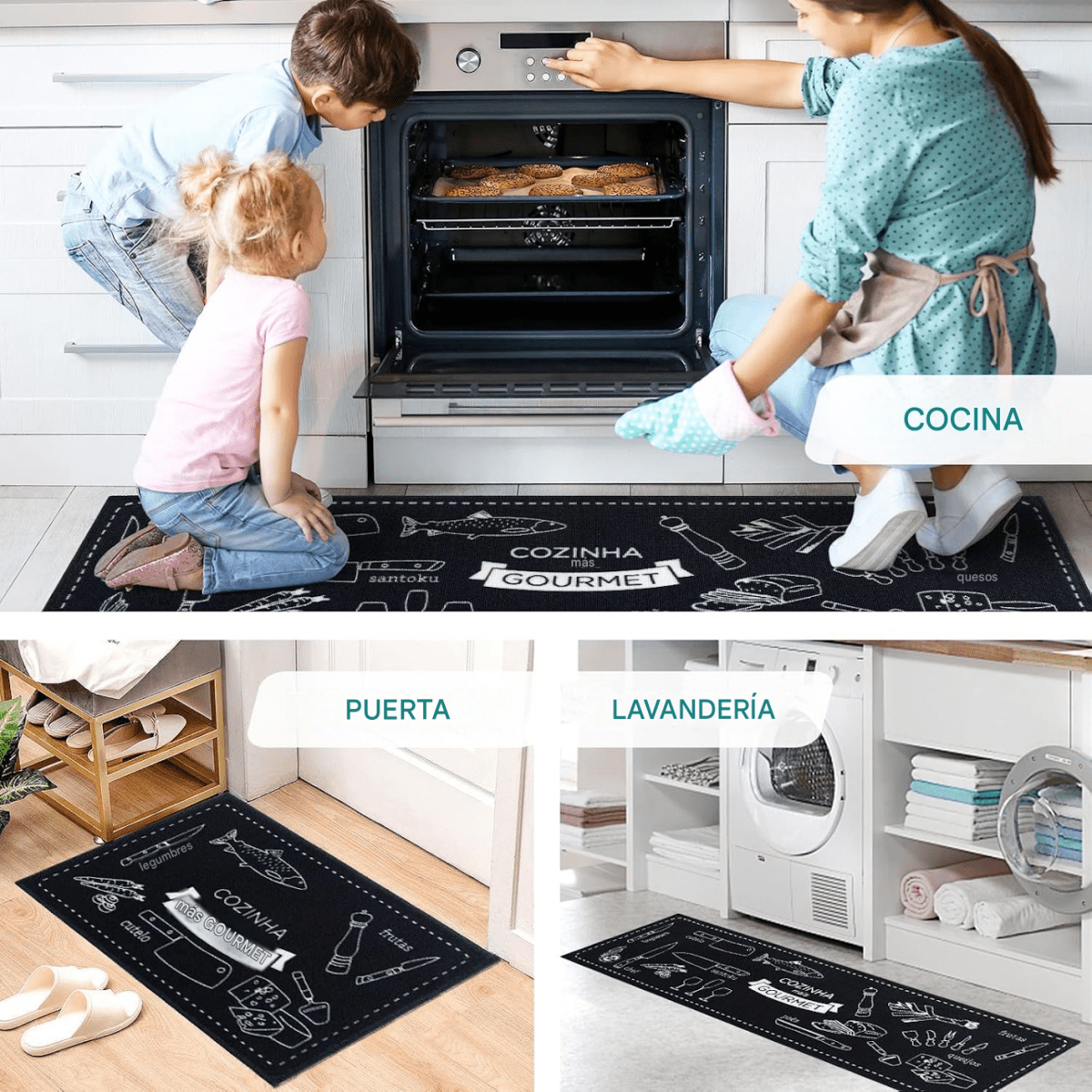 Set de 2 Alfombras de cocina 120x50 80x50cm - InnovaHome