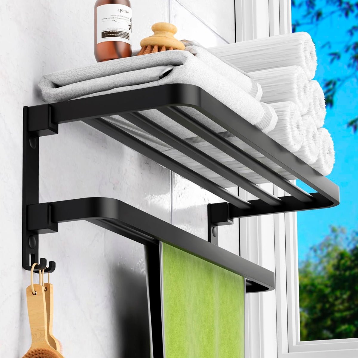toallero-doble-plegable-acero-inoxidable-negro-46cm.webp