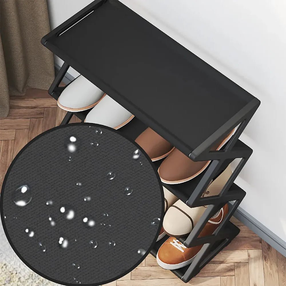Zapatera rack vertical organizadora de zapatos para 8 pares, ideal para ahorrar espacio y mantener el calzado ordenado.